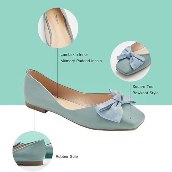 NIB. C.Paravano Women's Flats. Size 6.5. Baby Blue. - Picture 3 of 5